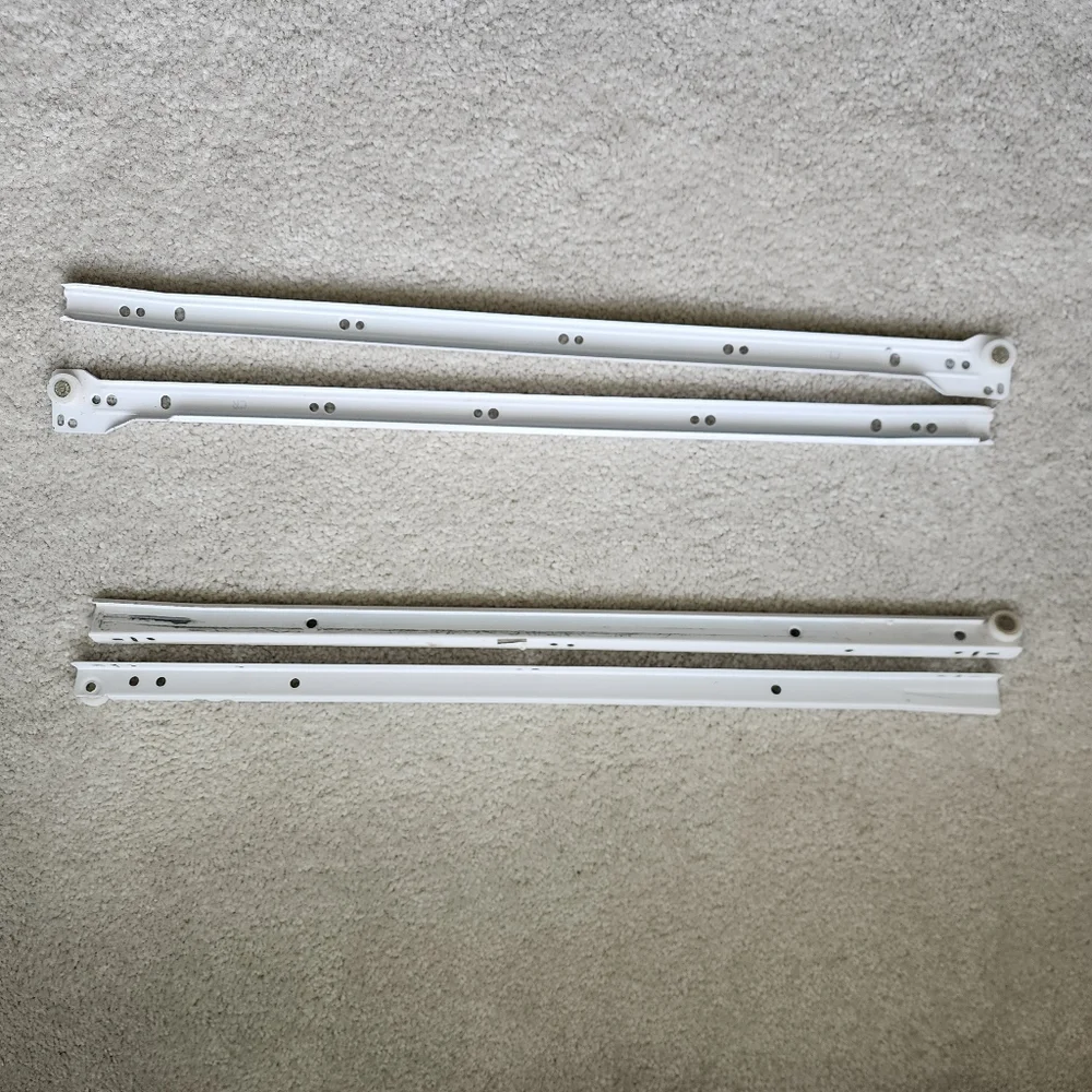 24-Inch Bottom Mount Drawer Slide Rails - white (2 sets included)